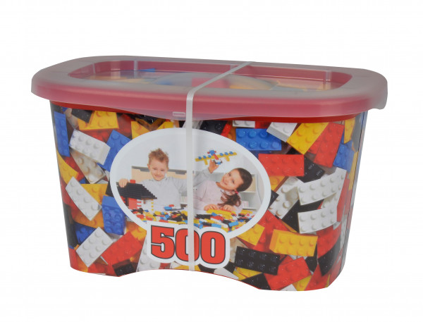 Simba 104114206 - Blox 500 Bausteine bunt - incl. Box - kompatibel mit bekannten Spielsteinen