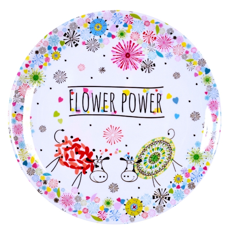 Melamin Teller Flower Power 3er-Set