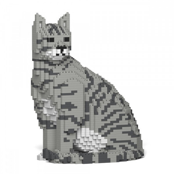 Jekca - sitzende Katze grau