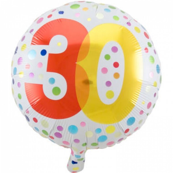 Folienballon 30. Geburtstag mit Helium