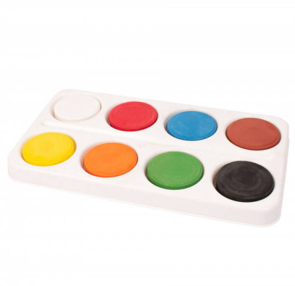 Playbox - Wasserfarben-Palette, Ø 57 mm, 8 Farben