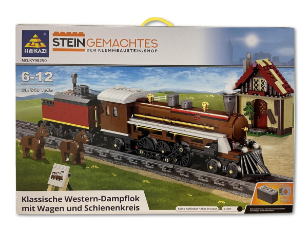 Kazi 98250 - Western-Dampflokomotive mit Tender und Schienenkreis