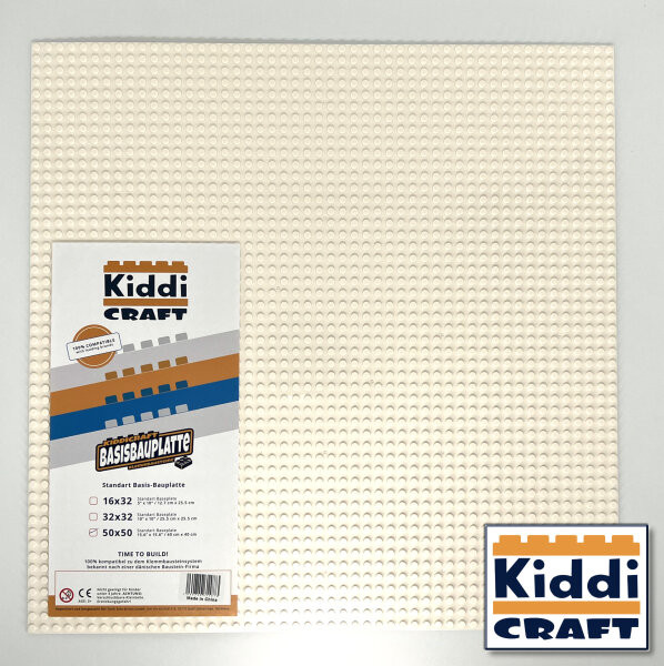 Kiddi CRAFT KC 50W - Baseplate 50 x 50 Noppen (40 x 40cm) Weiß
