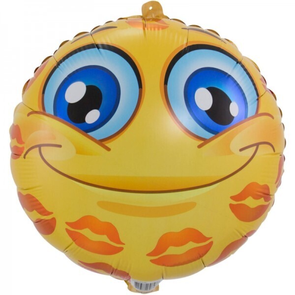 Folienballon Emoti Kuss mit Helium