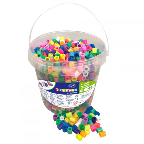 Playbox - XL-Bügelperlen neon & pastell, ca. 1'400 Stück