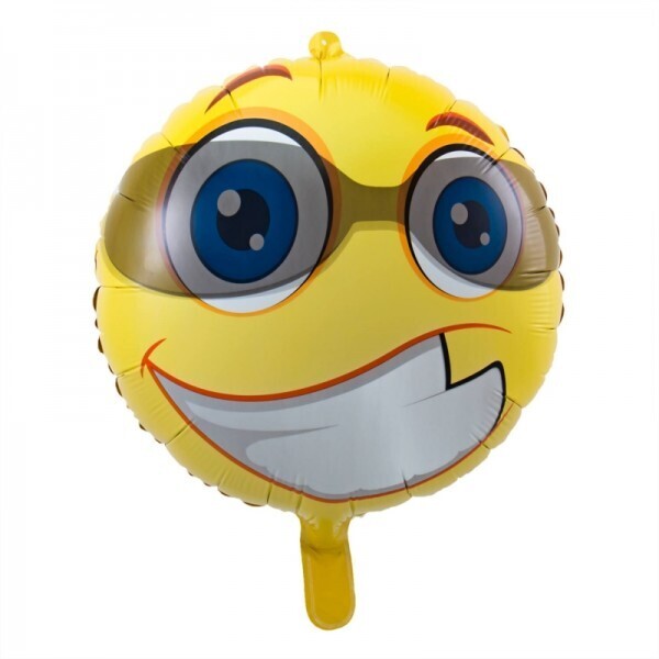Folienballon cooler Emoti mit Sonnenbrille mit Helium