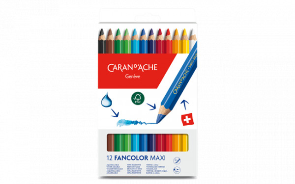 Caran d'Ache - Etui 12 Farben Maxi FANCOLOR