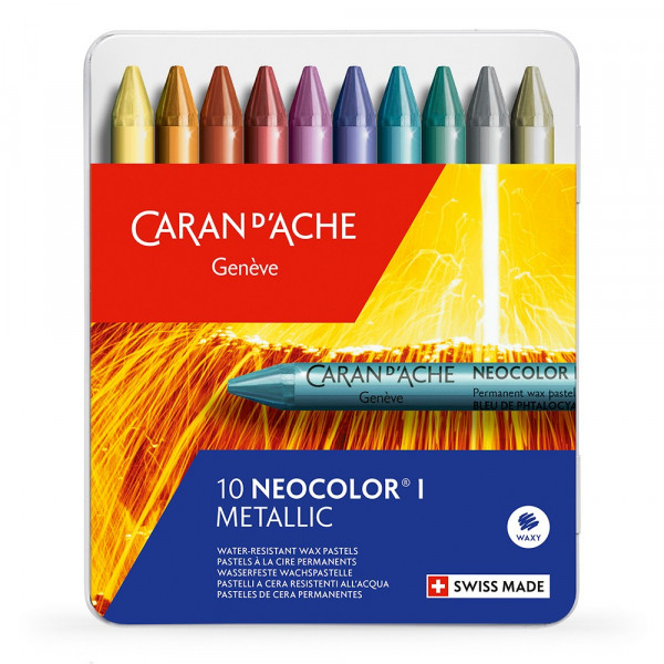 Caran d'Ache - Etui 10 Metallicfarben Pastelle NEOCOLOR I