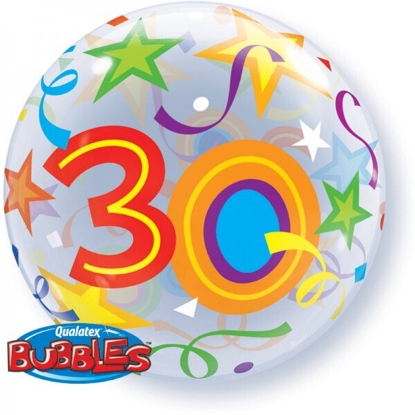 30. Geburtstag Bubble Ballon gefüllt mit Helium