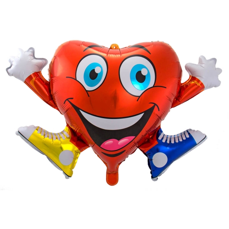 Folienballon Herz-Emoti mit Helium